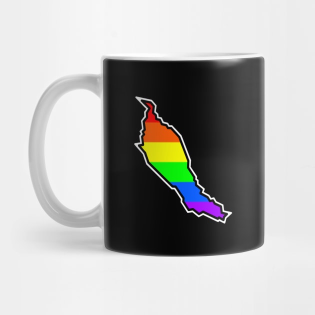 Denman Island Silhouette - Pride Flag - Bright Rainbow Colours - Denman Island by Bleeding Red Pride